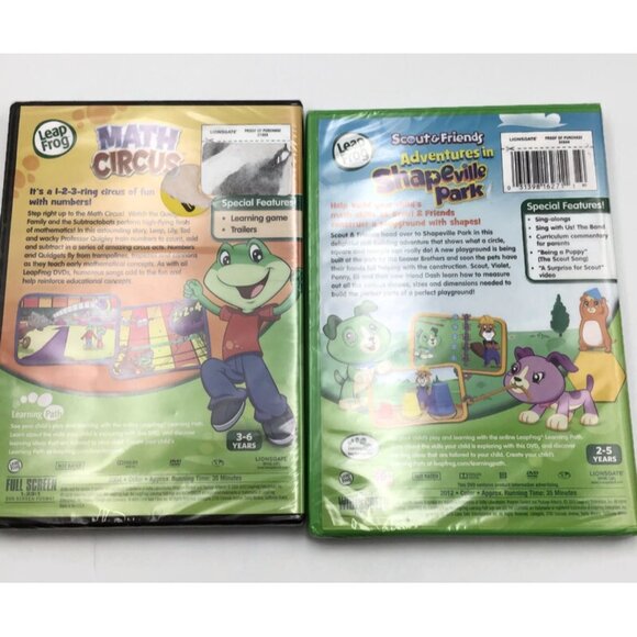 6 Leap Frog Learning DVDS Lot Educational Videos Learn Math Reading Phonics - Picture 3 of 9